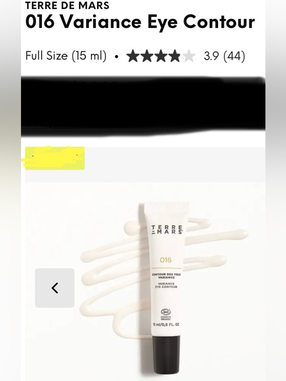 TERRE DE MARS 016 Variance Eye Contour Cream from FRANCE 15 mL NEW FULL SIZE!